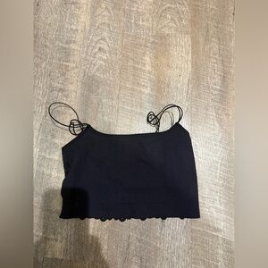 Gilly Hicks Elegant Black Crop Top with lace back. Size medium
